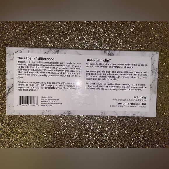 🎉HP🎉New! Slip White Swirled Marble 100% Pure Silk Eyemask 🤍🩶New in box - Picture 7 of 12